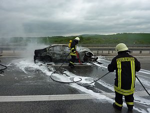 Brand auf der Autobahn