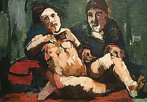 Erotik in der Kunst: Oskar Kokoschka Maler mit Puppe, 1920/ 21