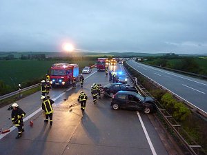Unfall auf der Autobahn A 38