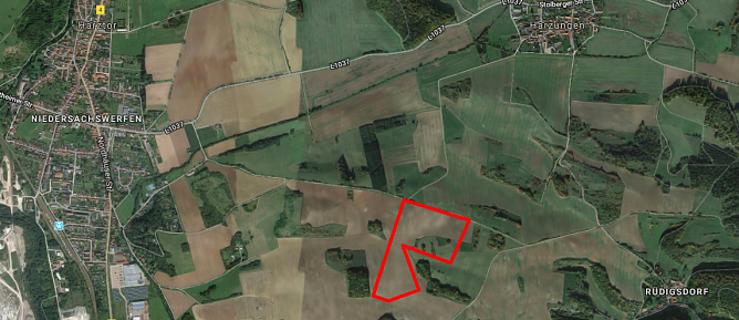 Bewilligtes Abbaugebiet am Kuhberg (Foto: Google Maps) Bewilligtes Abbaugebiet am Kuhberg (Foto: Google Maps)