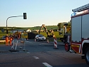 Umgekippter Lkw blockierte B4 (Foto: privat)