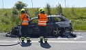Ausgebranntes Auto auf der A 38 (Foto: privat)