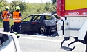 Ausgebranntes Auto auf der A 38 (Foto: nnz)