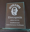 So sieht er aus, der Preis f&uuml;r herausragende Leistungen (Foto: Heike Roeder)