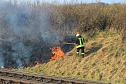 Feuer am Bahndamm bei Wollersleben und Wolkramshausen (Foto: S. Dietzel) Feuer am Bahndamm bei Wollersleben und Wolkramshausen (Foto: S. Dietzel)