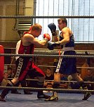 Schon im Halbfinale der Halbschwergewichtler tat sich der Nordhäuser Patrick Esther (blaues Dress) gegen Daniel Schneider (BV Weimar) schwer. (Foto: Sandra Arm) Schon im Halbfinale der Halbschwergewichtler tat sich der Nordhäuser Patrick Esther (blaues Dress) gegen Daniel Schneider (BV Weimar) schwer. (Foto: Sandra Arm)