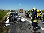 Ausgebranntes Auto auf der A 38 (Foto: privat) Ausgebranntes Auto auf der A 38 (Foto: privat)