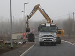 Letzte Arbeiten zur Erschlie&szlig;ung des Gewerbegebietes Uthleber Weg (Foto: nnz)