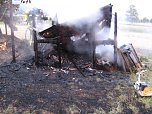 Gartenhaus brannte in Obergebra (Foto: Feuerwehr Bleicherode)