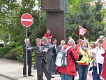 Unterst&uuml;tzung f&uuml;r Gewerkschaftsforderungen in Leipzig (Foto: H. Buntfu&szlig;)