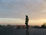 Alte Lagerhalle bannte (Foto: Feuerwehr Bleicherode)