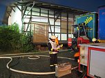 Alte Lagerhalle bannte (Foto: Feuerwehr Bleicherode)
