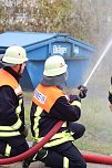 Hei&szlig;e Ausbildung im Brandcontainer (Foto: Feuerwehr Ellrich)