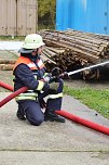 Hei&szlig;e Ausbildung im Brandcontainer (Foto: Feuerwehr Ellrich)