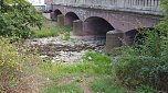 Das fließt kaum noch Wasser - die Zorge entlang der Uferstraße in Nordhausen (Foto: I. Schieke) Das fließt kaum noch Wasser - die Zorge entlang der Uferstraße in Nordhausen (Foto: I. Schieke)