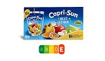 Zwar sind bunte Früchte prominent auf der Verpackung abgebildet – die Capri Sun Multivitamin enthält jedoch lediglich 12 Prozent Frucht und dafür ganze 9 Prozent Zucker, somit auch reichlich Kalorien – daher wird sie mit dem schlechtesten Nutri-Score E bewertet. (Foto: foodwatch) Zwar sind bunte Früchte prominent auf der Verpackung abgebildet – die Capri Sun Multivitamin enthält jedoch lediglich 12 Prozent Frucht und dafür ganze 9 Prozent Zucker, somit auch reichlich Kalorien – daher wird sie mit dem schlechtesten Nutri-Score E bewertet. (Foto: foodwatch)