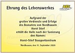 Horst Stief ist Namensgeber (Foto: NSV) Horst Stief ist Namensgeber (Foto: NSV)