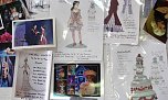 Kleider in Tortenform (rechts unten) oder mit Schleppe wie in "Dracula" (links unten): Doris Gunkel hatte sie alle auf dem Tisch (Foto: oas)