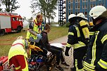Auf dem Schachtbaugel&auml;nde fand heute eine Gro&szlig;&uuml;bung von Feuerwehr und Rettungskr&auml;ften statt (Foto: agl)