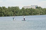Grand Slam auf dem Wasser: beim EVN Sup Cup traf sich heute wieder die Elite der Stehpaddler auf dem Sundhäuser See (Foto: agl) Grand Slam auf dem Wasser: beim EVN Sup Cup traf sich heute wieder die Elite der Stehpaddler auf dem Sundhäuser See (Foto: agl)