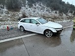 Bei Winterwetter zu schnell unterwegs: Unfall auf der A38 (Foto: S. Dietzel)