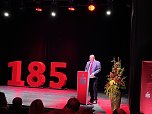 185 Jahre Kreissparkasse Nordhausen dominierten den Jahresempfang am Donnerstagabend im Theater. (Foto: ssc)