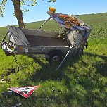 Unfall mit Baustellenfahrzeug auf der B249 (Foto: LPI) Unfall mit Baustellenfahrzeug auf der B249 (Foto: LPI)