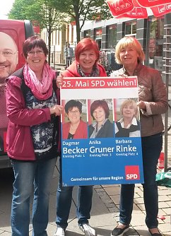 Becker, Gruner, Rinke mit ihrem Wahlkampfplakat (Foto: SPD Nordhausen)