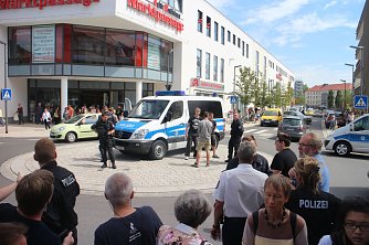 Die Polizei griff in der Kranichstra&szlig;e schnell ein (Foto: nnz)
