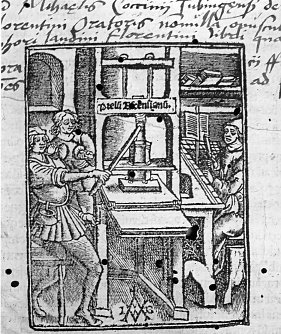 Blick in eine Druckerwerkstatt (Foto: Archiv Kneffel)