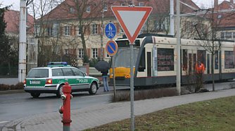 Stra&szlig;enbahn lahm gelegt (Foto: nnz)
