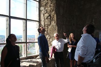 Stadtf&uuml;hrung Nordhausen/Petriturm � Delegation Bochum und Vorsitzende des Freundschaftsvereins, Hans-Joachim Tischer (Foto: Pressestelle Stadt Nordhausen)