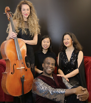 Im 2. Kammerkonzert des TN LOS! muszieren Mezzosopran Funda Asena Aktop, Tenor Marvin Scott, Melissa Hart (Violoncello) und am Klavier Sarang Rhee. (Foto: Katrin Tschernatsch G&ouml;ttling)