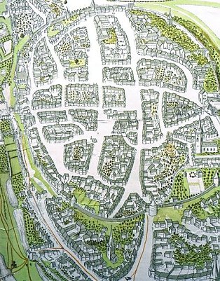 Nordhausen auf einer Karte von 1733 (Foto: Archiv Kneffel)