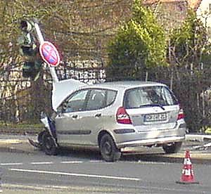 Crash in der Stolbergerstra&szlig;e (Foto: Sarah Nolte)