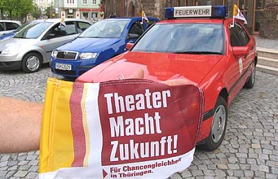 Protest auf Dienstwagen (Foto: nnz)