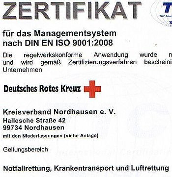 Zertifikat (Foto: DRK)