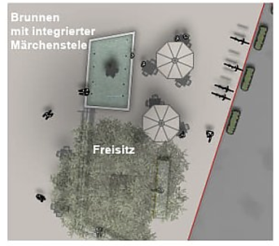 Das Becken des M&auml;rchenbrunnens wird gr&ouml;&szlig;er, das Areal abgesenkt.  (Foto: Stadtverwaltung Nordhausen)