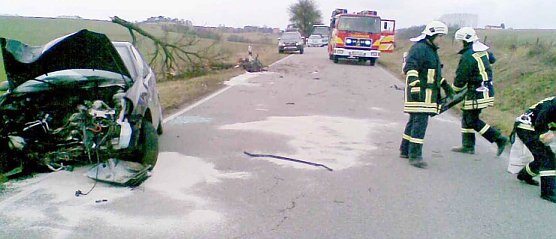 Crash auf der Landstra&szlig;e (Foto: Dietrich)