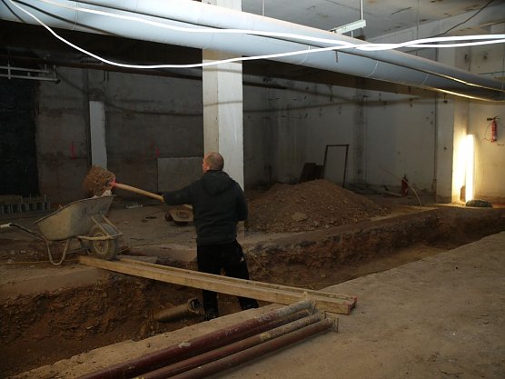 Vorbereitungen f&uuml;r die neue Anlage (Foto: SHK)