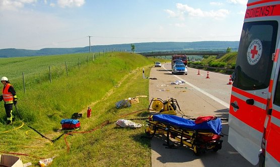 Unfall auf der A 38 (Foto: API)