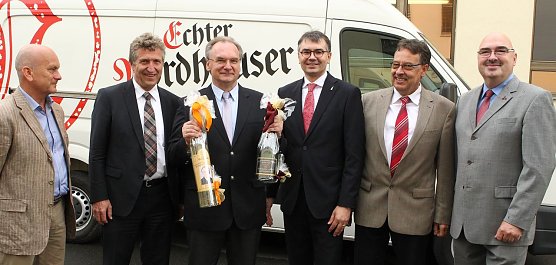 Von links: Manfred Grund, Klaus Zeh, Reiner Haseloff, Queisser, John, Becke (Foto: nnz)