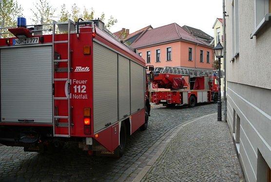 Feuer in der Domstraße (Foto: nnz) Feuer in der Domstraße (Foto: nnz)