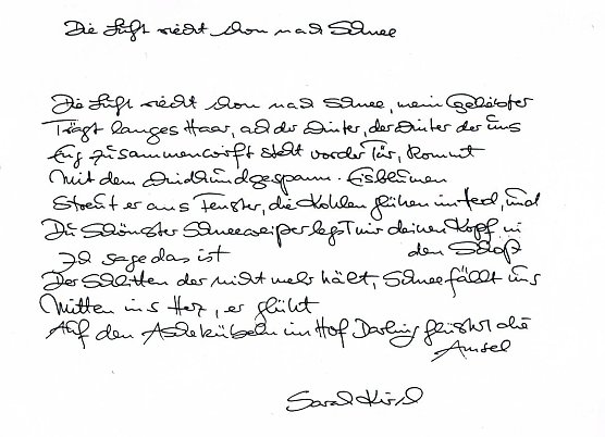 Gedichtautograph (Foto: Archiv Kneffel)