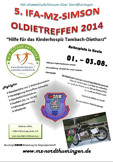 "MZ-Stammtisch und Simson Klan Nordth&uuml;ringen" (Foto: "MZ-Stammtisch und Simson Klan Nordth&uuml;ringen")