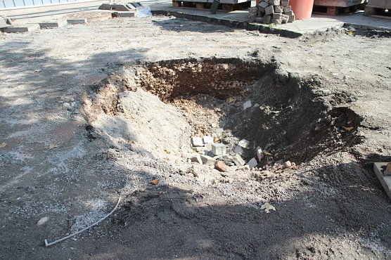 Erdfall in der Rautenstra&szlig;e (Foto: Angelo Glashagel)