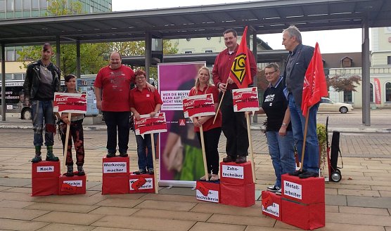 Protest vor dem Nordhäuser Bahnhof (Foto: DGB) Protest vor dem Nordhäuser Bahnhof (Foto: DGB)