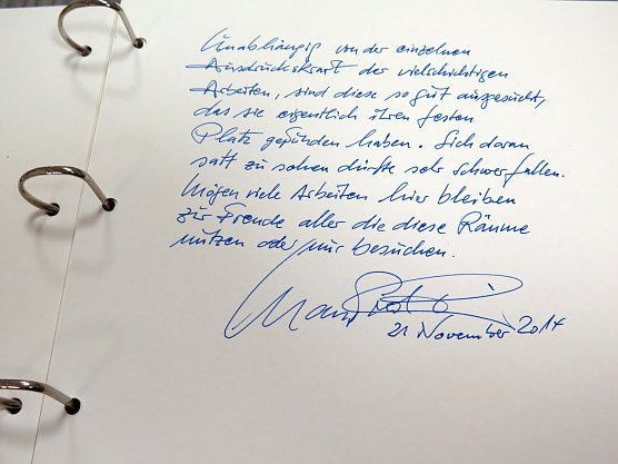 Eintrag in das G&auml;stebuch (Foto: nnz)