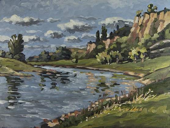 Rainer Groh, Landschaft an der Elbe  (Foto: Kunsthaus Meyenburg)
