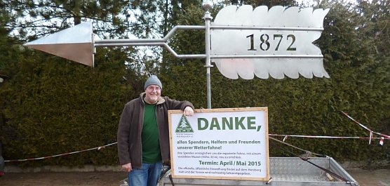 Sanierte Wetterfahne (Foto: privat) Sanierte Wetterfahne (Foto: privat)